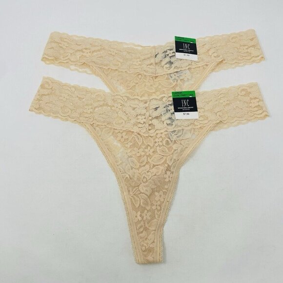 INC International Concepts Women Lot of 2 Large Lace Thong Underwear Panties 764 - Picture 2 of 7